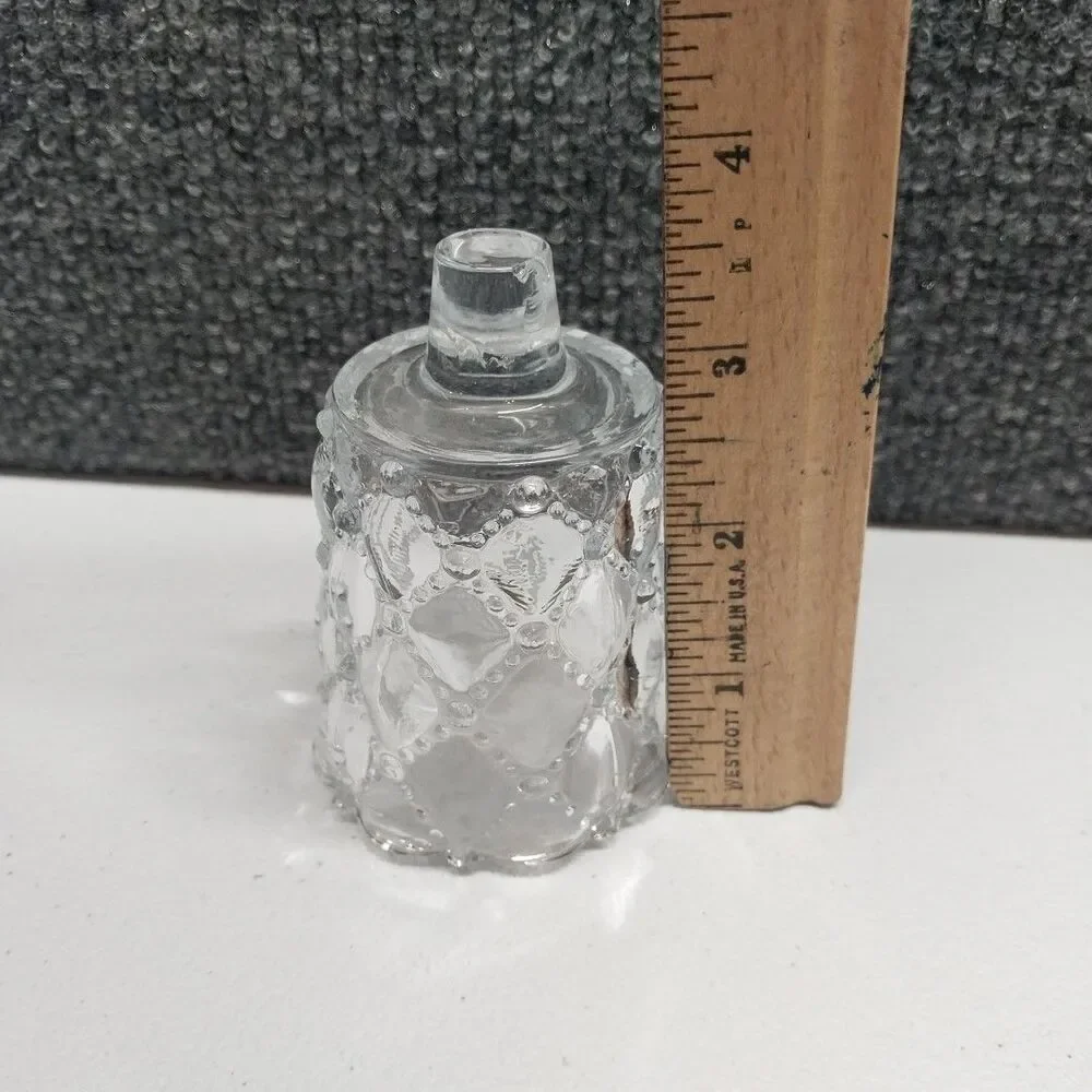 Vintage Clear Glass Double Votive Candle Holder Floral Etched Base Candelabra